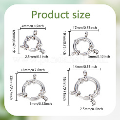 8Pcs 4 Styles 304 Stainless Steel Smooth Surface Spring Ring Clasps&nbsp;STAS-GO0001-23