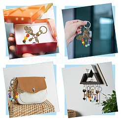 4Pcs Alloy & Natural & Synthetic Mixed Stone Keychains&nbsp;KEYC-MA00003