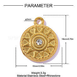 304 Stainless Steel Rhinestone Pendants&nbsp;STAS-OY016-34G