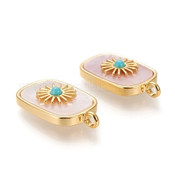Natural Pink Shell Pendants&nbsp;KK-P184-01B-01G