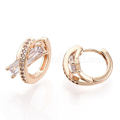 Rack Plating Brass Micro Pave Cubic Zirconia Hoop Earrings&nbsp;EJEW-P238-09KCG