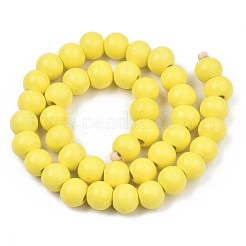 Painted Natural Wood Beads Strands&nbsp;WOOD-S053-54K