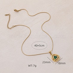 316 Surgical Stainless Steel with Dyed Synthetic Shell Triangle Pendant Necklaces for Women&nbsp;ZG7570