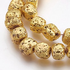 Electroplate Natural Lava Rock Beads Strands&nbsp;G-I200-18