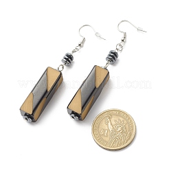 Acrylic Cuboid Dangle Earrings with Synthetic Hematite&nbsp;EJEW-JE04974