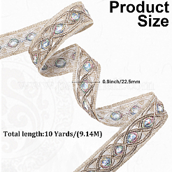 Polyester Embroidery Paillette Ribbon&nbsp;OCOR-WH20003-38A