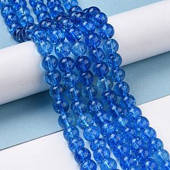 Crackle Glass Round Bead Strands&nbsp;CCG-C001-01B-03
