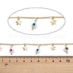Brass Evil Eye with Star Link Chains&nbsp;CHC-H115-08G