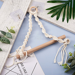 3Pcs 3 Styles Handmade Cotton with Polyester Rope Woven and Wooden Toilet Paper Holder&nbsp;HJEW-CF0001-10