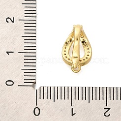 Rack Plating Brass Micro Pave Clear Cubic Zirconia Fold Over Clasps&nbsp;KK-H508-03G