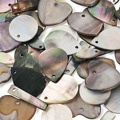50Pcs 5 Styles Natural Black Lip Shell & Freshwater Pendants&nbsp;SHEL-TA0001-22