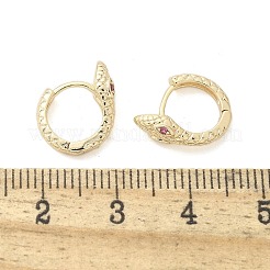 Brass Cubic Zirconia Hoop Earrings&nbsp;EJEW-Q014-09G