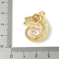 Brass Micro Pave Cubic Zirconia Pendants&nbsp;ZIRC-I071-21G