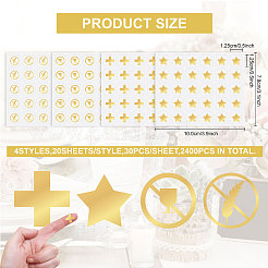 80 Sheets 4 Patterns PVC Waterproof Self-Adhesive Sticker Sets&nbsp;STIC-OC0001-10C
