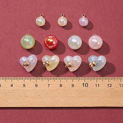 24Pcs 3 Styles Rainbow Iridescent Plating Acrylic Pendants&nbsp;OACR-FS0001-30