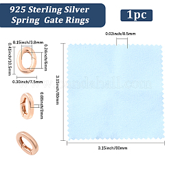 1Pc 925 Sterling Silver Spring Gate Rings&nbsp;STER-BBC0008-75