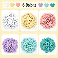 6Strands 6 Colors Rubberized Style Spray Painted Non-magnetic Synthetic Hematite Beads Strands&nbsp;G-CA0001-42