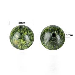 100Pcs 8mm Natural Serpentine/Green Lace Stone Round Beads&nbsp;DIY-LS0002-45