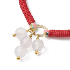 Round Natural White Agate Ball Charm Bracelets&nbsp;BJEW-JB10464