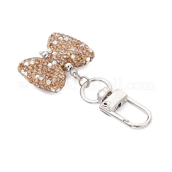 Bowknot Polymer Clay Rhinestone Pendants Decorations&nbsp;HJEW-JM04197-01