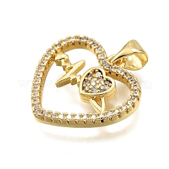 Brass Micro Pave Cubic Zirconia Pendants&nbsp;KK-K401-06A-G