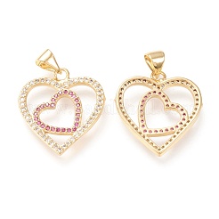 Brass Micro Pave Clear Cubic Zirconia Pendants&nbsp;ZIRC-L096-26G