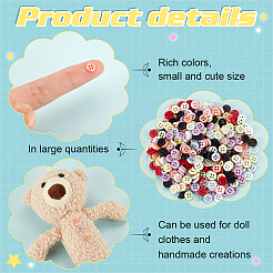 500Pcs 10 Colors Nylon Buttons&nbsp;BUTT-FG0001-22