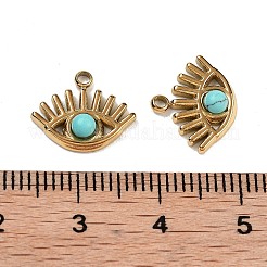 Synthetic Turquoise Eye Charms&nbsp;STAS-U014-06B-01