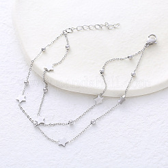 Double Star Layered Bracelet for Women Minimalist Elegant Korean Style Jewelry&nbsp;SU1342