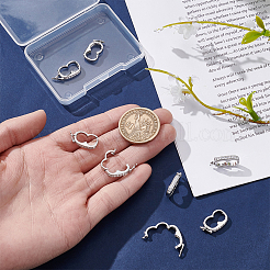 8Pcs Rack Plating Brass Micro Pave Clear Cubic Zirconia Twister Clasps&nbsp;ZIRC-WR0001-04P