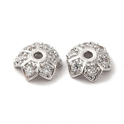 Brass Micro Pave Cubic Zirconia Bead Caps&nbsp;KK-E068-VF851-1