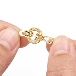 Brass Micro Pave Cubic Zirconia Fold Over Clasps&nbsp;KK-P164-12G
