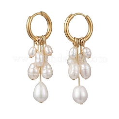 Rice Natural Pearl Hoop Earrings&nbsp;EJEW-JE06933-01