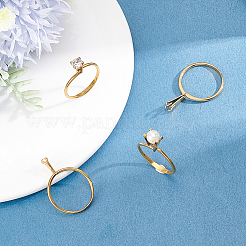 4Pcs 2 Styles 304 Stainless Steel Finger Ring Components&nbsp;DIY-BBC0003-13
