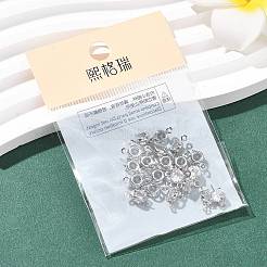 SHEGRACE Brass Pave Cubic Zirconia Flat Round Connector Charms&nbsp;XGRQ2O361-435A-P