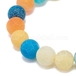 Natural Weathered Agate(Dyed) Round Beaded Stretch Bracelet&nbsp;BJEW-JB08502