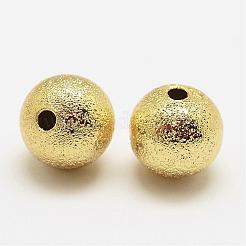 Brass Textured Beads&nbsp;KK-P056-05G-NR