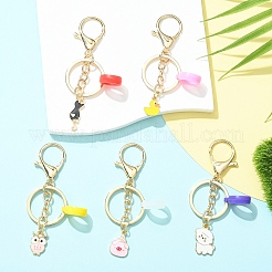 5Pcs Alloy Enamel Keychains&nbsp;KEYC-YW00256