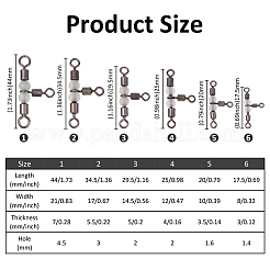 30Pcs 6 Styles 3 Way Cross-Line Barrel Fishing Swivels&nbsp;FIND-FH0010-07