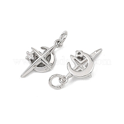 SHEGRACE Brass Clear Cubic Zirconia Charms&nbsp;XGRQ3P577-575P