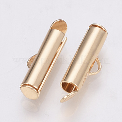 Brass Slide On End Clasp Tubes&nbsp;X-KK-Q747-11E-KC