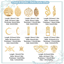 16Pcs 8 Style 304 Stainless Steel Charms&nbsp;STAS-SC0004-05