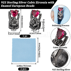 1Pc 925 Sterling Silver with Cubic Zirconia European Beads&nbsp;STER-BBC0005-73