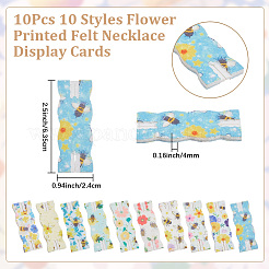 10Pcs 10 Styles Flower Printed Felt Necklace Display Cards&nbsp;DIY-SC0033-86C