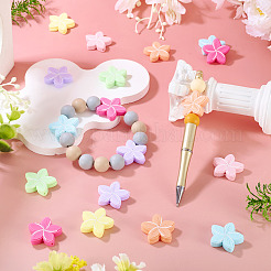 14Pcs 7 Colors Flower Food Grade Eco-Friendly Silicone Focal Beads&nbsp;SIL-TA0003-14