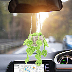 Woolen Yarn Crochet Plant Basket Hanging Decorations&nbsp;HJEW-WH0042-96