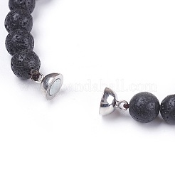 Natural Lava Rock Beads Stretch Bracelets&nbsp;BJEW-I241-13O