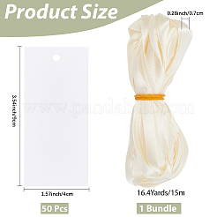 50Pcs Blank Rectangle White Paper Gift Tags&nbsp;CDIS-CN0001-03B