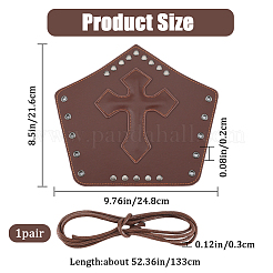 Adjustable Cowhide Cross Cord Bracelet&nbsp;AJEW-WH0342-87A
