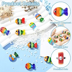 10Pcs 5 Colors Handmade Lampwork Beads&nbsp;LAMP-CJ0002-95